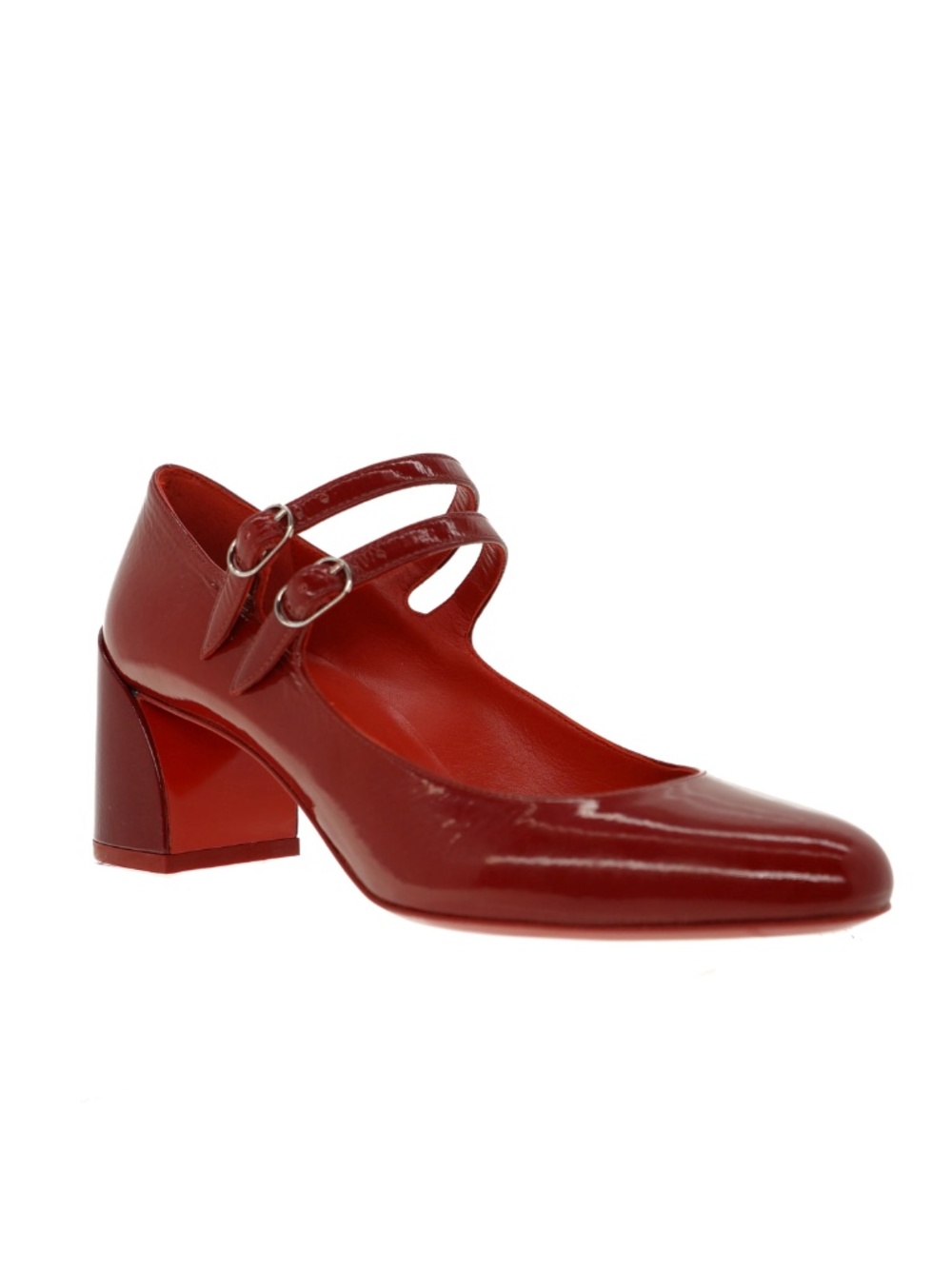 Christian Louboutin Miss Jane 55 Crinkled Red Leather Size 37 New - Picture 3 of 9